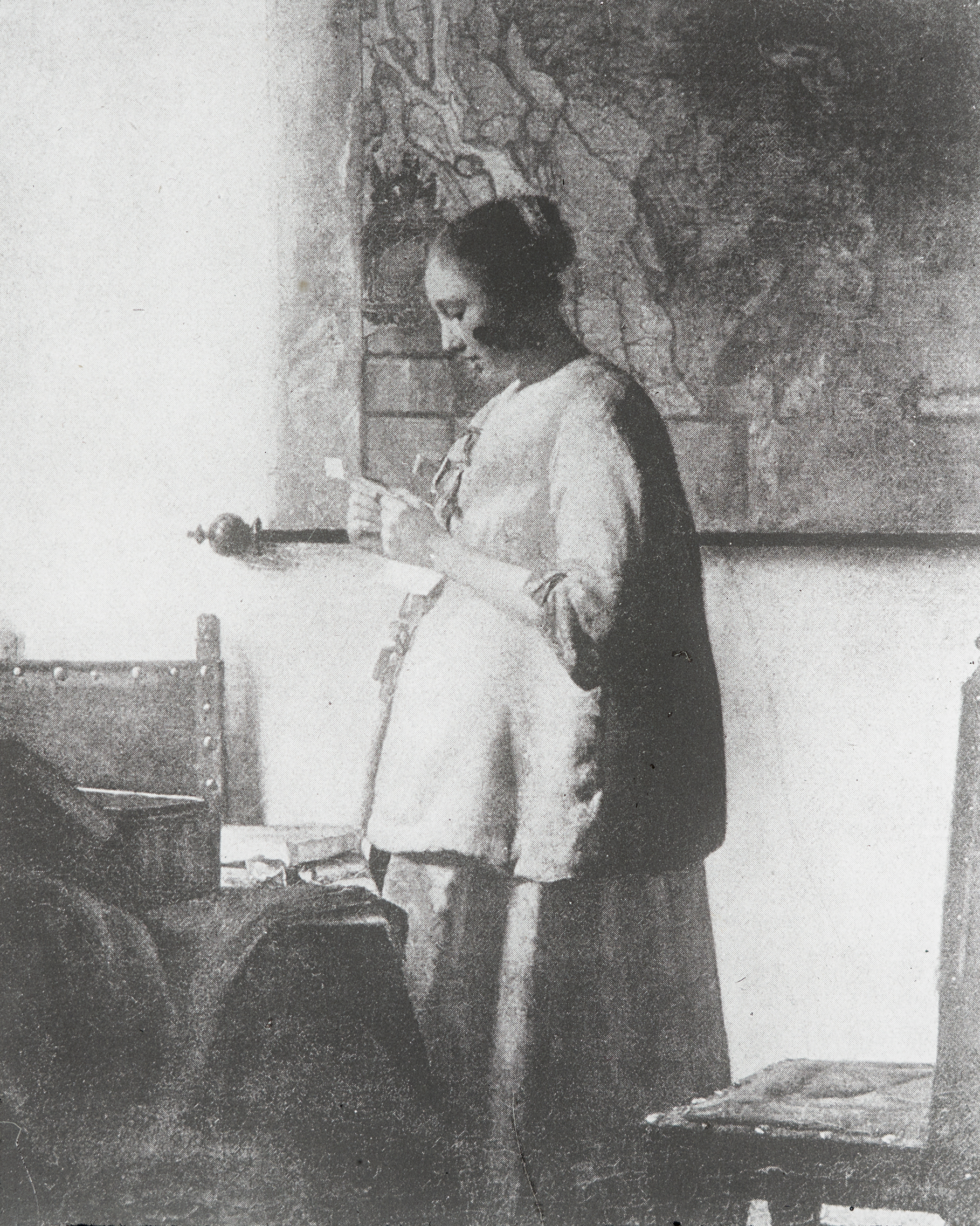 Briefleserin in Blau (Glasdia)